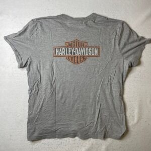 Harley-Davidson T-Shirt Mens 3XL Gray Slim Fit Bar & Shield Graphic Short Sleeve